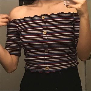 sleeveless colorful top